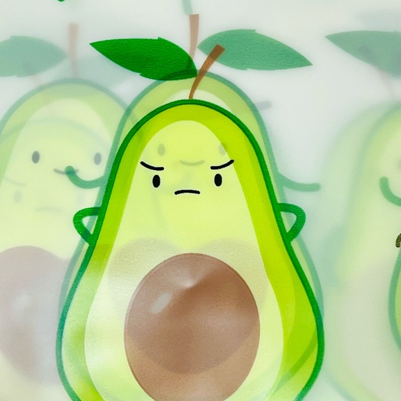 Avocado Dudes Peva Shower Curtain Hat Sunglasses Mustache Fun - Picture 4 of 16